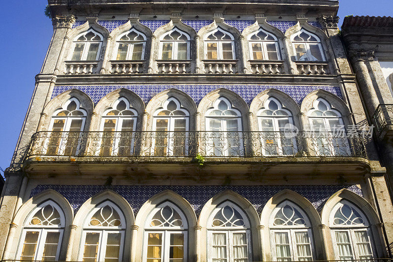 传统建筑立面细节，Valença do Minho, Minho，葡萄牙北部。